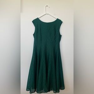 Emerald Green, Fit and Flare, Mid Length Dress
